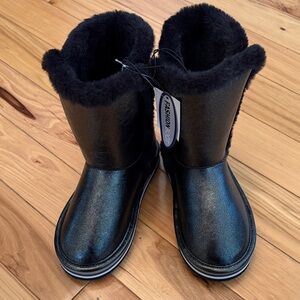 Falls Creek Black Girls' Faux Fur Winter Boots